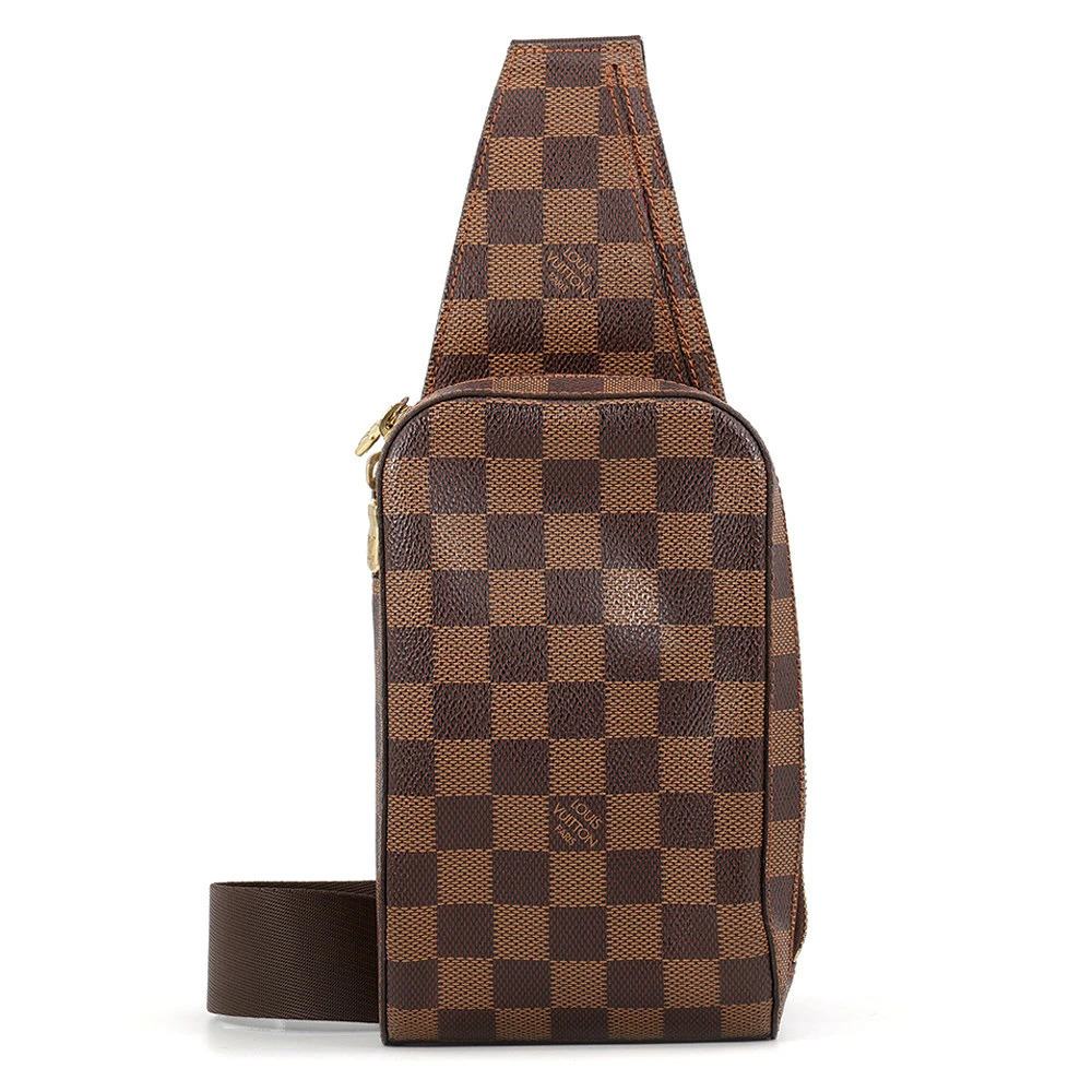 Louis Vuitton Damier Geronimos Bag Pouch Shoulder Bag Canvas Leather Ebene Brown